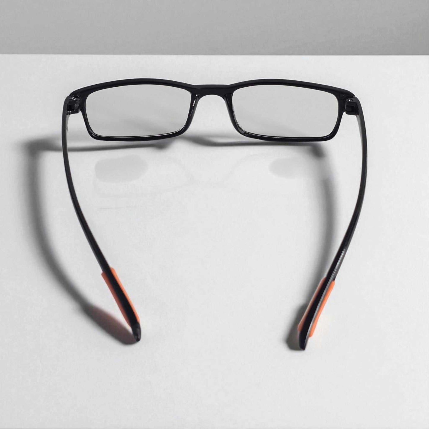 Mens Basic Sturdy Reading Glasses with black frame and blue light filter for men