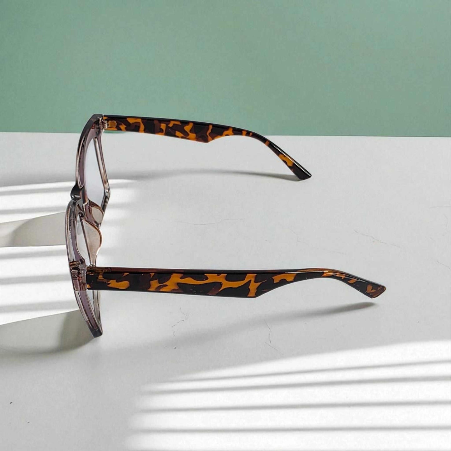 Animal Print and Tortoiseshell reading glasses with blue light filter and large square frames